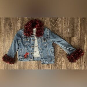 Girls Carter's Georgia Bulldogs UGA Custom Patches Blue Denim Jean Jacket - 4t